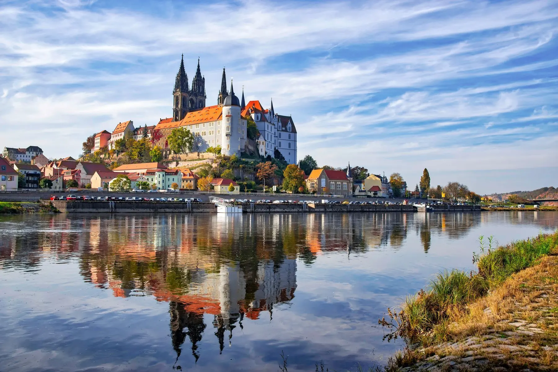 Albrechtsburg über der Elbe in Meißen